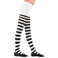 Dodatki do strojów karnawałowych - Rajstopy Paski Czarno-Białe-11-14 - miniaturka - grafika 1