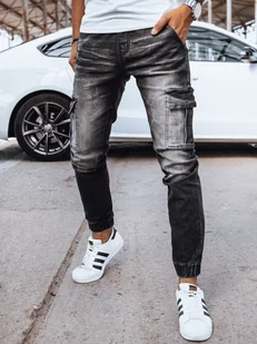 Spodnie męskie jeansowe joggery czarne Dstreet UX4038-XXL - Spodnie męskie - miniaturka - grafika 1
