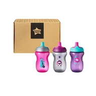 Kubki dla dzieci - Tommee Tippee bidon sportowy Girl 260ml 12m+ 3szt - miniaturka - grafika 1