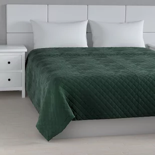 Dekoria Narzuta pikowana w romby ciemny zielony szer.260 × dł.210 cm Velvet 1235-704-25 - Narzuty - miniaturka - grafika 1