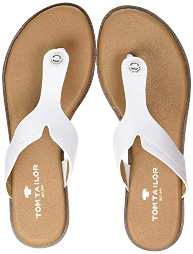 TOM TAILOR Damskie japonki 8093903, biały - Biały White 00002-40 EU