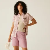 Koszule damskie - Regatta Damska koszula z krótkim rękawem Travel Packaway przeciw insektom Różowy, Rozmiar: 46 - miniaturka - grafika 1