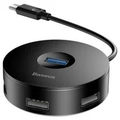 Huby USB - Baseus Hub USB Baseus CAHUB-G01 3x USB 2.0 1x USB 3.0 kolor czarny - miniaturka - grafika 1