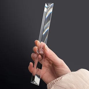 TEMU 20-cm Przezroczysty kryształ trygonalny , części do wisiorka, wycieraczka, wisiorek do dekoracji ogrodu, dziedzińca, akcesoria z 2 otworami - Rękodzieło - miniaturka - grafika 1