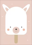 Plakaty - Plakat, Wesołe lody królik na różowym tle, 70x100 cm - miniaturka - grafika 1