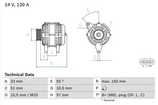Alternator Bosch 0 986 083 830 - Alternatory - miniaturka - grafika 1