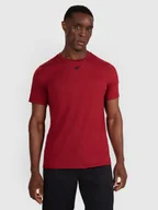 Koszulki sportowe męskie - 4F Koszulka treningowa szybkoschnąca męska - czerwona 3XL - miniaturka - grafika 1