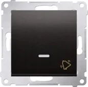 Wyłączniki światła i elektryczne - Simon Simon 54 Przycisk dzwonek z podświetleniem LED (moduł) 10AX 250V szybkozłącza czarny mat DD1L.01/49 DD1L.01/49 - miniaturka - grafika 1