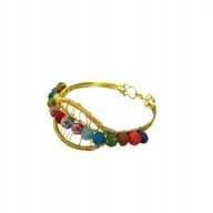 Bransoletki - Bransoletka damska elegancka rękodzieło kolor złoty prezent eko OLIVKA - miniaturka - grafika 1