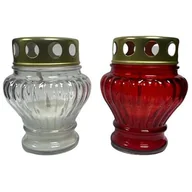 Lampiony i znicze - Znicz szklany zalewany mały LL Z-90 czerwony / żółty / bezbarwny - miniaturka - grafika 1