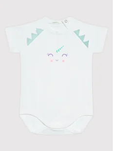 United Colors Of Benetton Body dziecięce 3P4ZAB001 Biały Regular Fit - Body dla niemowląt - miniaturka - grafika 1