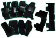 Dywaniki samochodowe - Zestaw Maty wykonane dla CITROEN C4 roku od 2004 do 2010 w samochodowych dywanach Made in Italy Kolor CZARNY Zielony krawędź - miniaturka - grafika 1