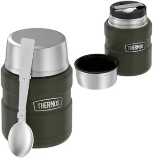 THERMOS Termos obiadowy ze składaną łyżką 470 ml navy green - Kubki termiczne - miniaturka - grafika 1