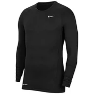 Swetry męskie - Nike M NP Top Warm LS Crew, Długi sweter Męski, Black/White, XL - miniaturka - grafika 1