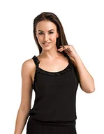 Koszulki i topy damskie - Teyli Damski top z wiskozy, czarny, XXL - miniaturka - grafika 1