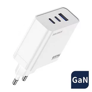 Dux Ducis C90 GaN szybka ładowarka sieciowa PPS 65W USB / 2x USB Typ C Quick Charge 3.0 Power Delivery FCP AFC (azotek galu) biały - Ładowarki do telefonów - miniaturka - grafika 1