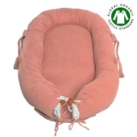 Kokony niemowlęce - Hi Little One - Kokon Gniazdko Dla Noworodka Z Organicznego Oddychającego Bio  Muślinu Gots Newborn Nest Salmon - miniaturka - grafika 1