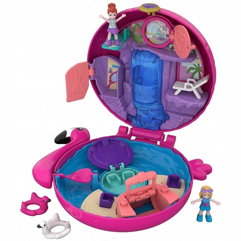 Polly Pocket Torebka Pływający Flaming Zabawka Dla Dzieci Akcesoria