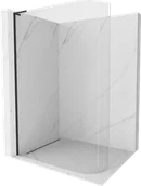 Ścianki i drzwi prysznicowe - Mexen Kioto L ścianka prysznicowa zaokrąglona Walk-in 120 x 200 cm, transparent, czarna - 800-120-103-70-06 - miniaturka - grafika 1