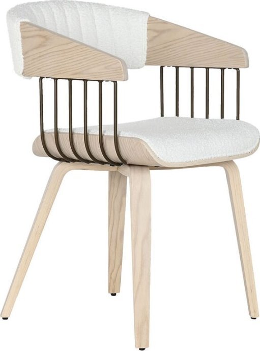 Home ESPRIT Krzesło do Jadalni Home ESPRIT Biały Poliester Drewno 51 x 55 x 76,5 cm