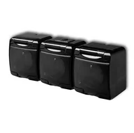 Gniazdka elektryczne - Karlik Junior czarny - gniazdo potrójne IP54 - 12GHE-3d - miniaturka - grafika 1