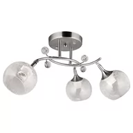 Lampy sufitowe - Inne Plafon LAMPA sufitowa VEN W-A 26004/3 SL+WT klasyczna OPRAWA z kryształkami kule balls satyna przezroczyste VEN W-A 26004/3 SL+WT - miniaturka - grafika 1