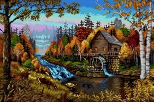 Zestaw do haftu krzyżykowego wyszywanka młyn (7308) - Pasmanteria - miniaturka - grafika 1