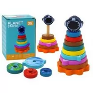 Sortery dla dzieci - Piramida sorter drewniany 10el Leantoys - miniaturka - grafika 1
