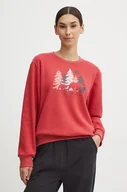 Bluzy damskie - Columbia bluza Hart Mountain Crew damska kolor czerwony z nadrukiem 2086431 - miniaturka - grafika 1