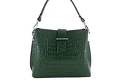 Torebki damskie - Klasyczne torebki skórzane - CROCO - Zielony Ciemny - miniaturka - grafika 1