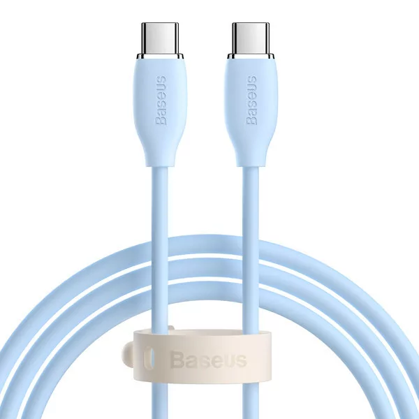 Baseus kabel, przewód USB Typ C USB Typ C 100W długość 1,2 m Jelly Liquid Silica Gel niebieski CAGD030003