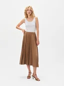 Spódnice - Plisowana spódnica beżowa - miniaturka - grafika 1