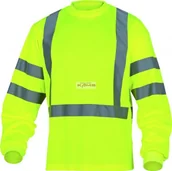 Odzież robocza - Delta Plus T-shirt ostrzegawczy z długimi rękawami z poliestru (75%) i bawełny (25%) 200 g/m2 kl. 3 kolor żółty fluo rozmiar L CORP RUDDEJ RUDDEJAGT - miniaturka - grafika 1