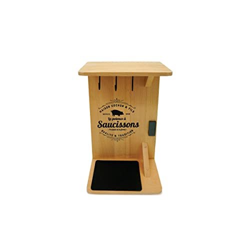 Fackelmann 37834 Garnek do kiełbasy, stojak na suchą kiełbasę, uchwyt na kiełbasę, drewno, 30,5 x 20 x 10,5 cm