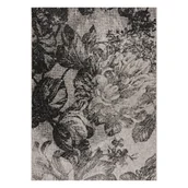 Dywany - DYWAN SZNURKOWY SIZAL FLOORLUX 20491 KWIATY srebrny / czarny beżowy 120x170 cm - miniaturka - grafika 1