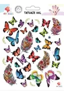Zabawki kreatywne - Tatuaże zmywalne dla dzieci Pióra motyle XXL - miniaturka - grafika 1