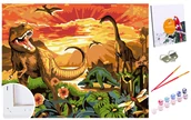Malowanie po numerach - Zestaw do malowania po numerach dla dzieci, 20x30 cm, Era Dinozaurów - miniaturka - grafika 1