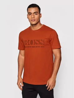 Koszulki męskie - Hugo Boss T-Shirt Pixel 1 50457429 Pomarańczowy Regular Fit - grafika 1