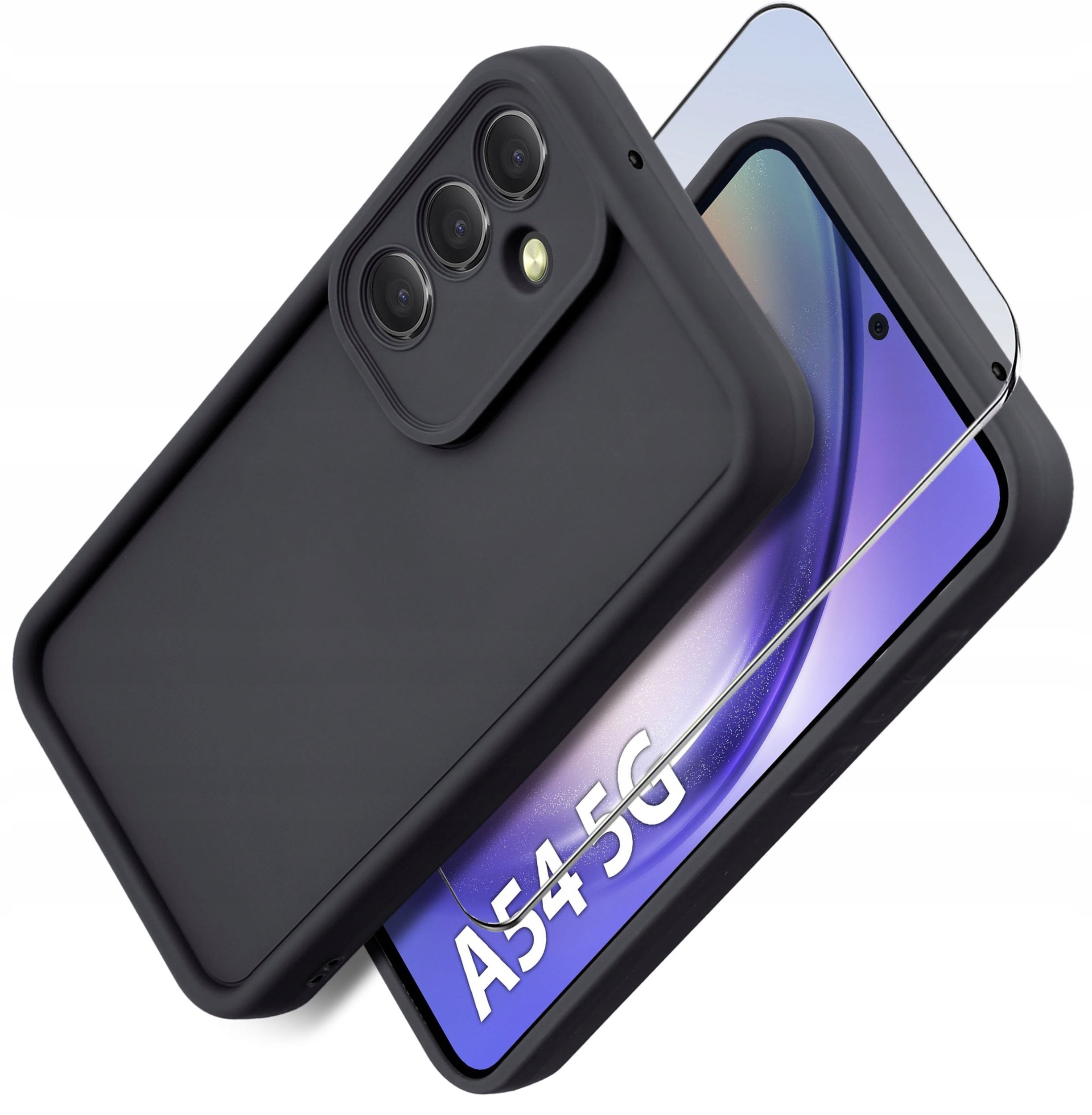 Etui do Samsung A54 5G silikonowe MATOWE + Szkło ochronne na ekran 9H