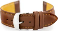 Akcesoria do smartwatchy - Pasek skórzany do zegarka W83L - brązowy - 22mm - miniaturka - grafika 1