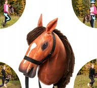 Maskotki i pluszaki - Hobby Horse Koń Na Kiju Konik Bursztynowy + Wodze + Kantar Hobby Horsing - miniaturka - grafika 1
