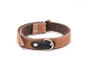 Obroże dla psów - Obroża dla psa SKÓRZANA z filcem, XL, brązowa, 46-58 cm - miniaturka - grafika 1