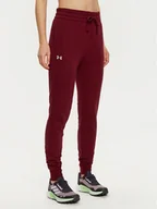Spodnie sportowe damskie - Under Armour Spodnie dresowe Ua Rival Fleece Jogger 1379438 Bordowy Loose Fit - miniaturka - grafika 1