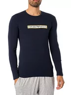 Koszulki męskie - Emporio Armani Męski T-shirt z logo, morski, XL - miniaturka - grafika 1