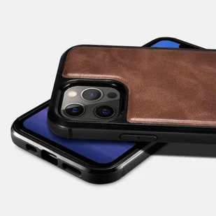iCarer Leather Oil Wax etui pokryte naturalną skórą do iPhone 12 Pro Max czarny (ALI1206-BK) - Etui i futerały do telefonów - miniaturka - grafika 11