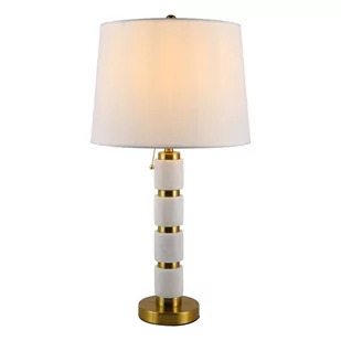 Lampa stołowa marmurowa MARLENA biała - Lampy stojące - miniaturka - grafika 1