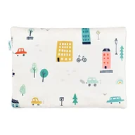 Kołdry i poduszki dla dzieci - Poduszka dla noworodka bawełniano welurowa city transport - miniaturka - grafika 1