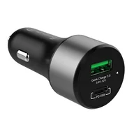 Ładowarki samochodowe - Crong Ładowarka  Power Car Charger 1x USB-A 1x USB-C CRG-PWRC-USBC63-BLK CRG-PWRC-USBC63-BLK - miniaturka - grafika 1