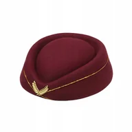 Stroje karnawałowe - Czapka Stewardessy Pilotka Przebranie Strój Karnawał Bordowa - miniaturka - grafika 1
