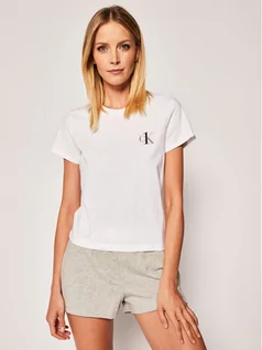 Piżamy damskie - Calvin Klein Underwear Koszulka piżamowa 000QS6356E Biały Regular Fit - grafika 1
